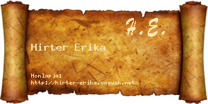 Hirter Erika névjegykártya